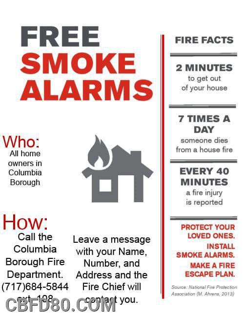 Smoke detectors columbia borough fire department